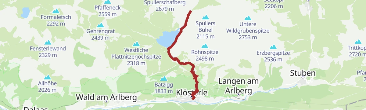 Route map: 2-Tages-Tour Spullersee (Etappe 2)